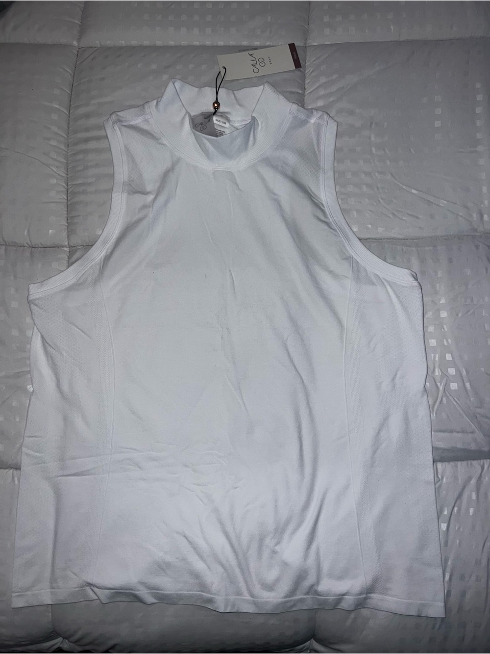 CALIA by Carrie Underwood White Sleeveless Mock Neck Tank Top
